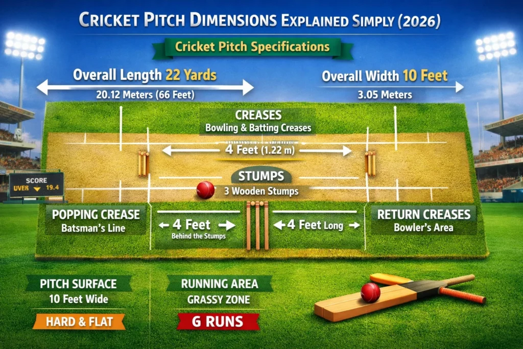 cricket pitch dimensions explained