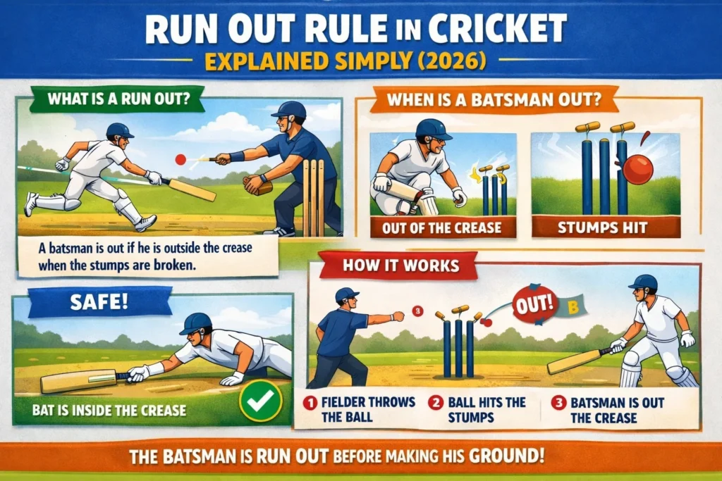 Run Out Rule in Cricket