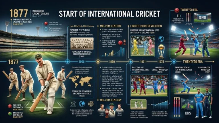 start of international cricket