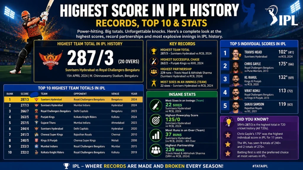 highest score in ipl history
