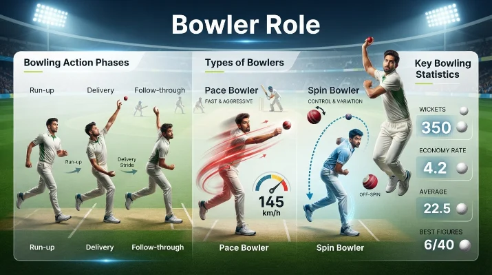 The Bowler Role in Cricket | Complete Guide to Bowling Techniques, Types