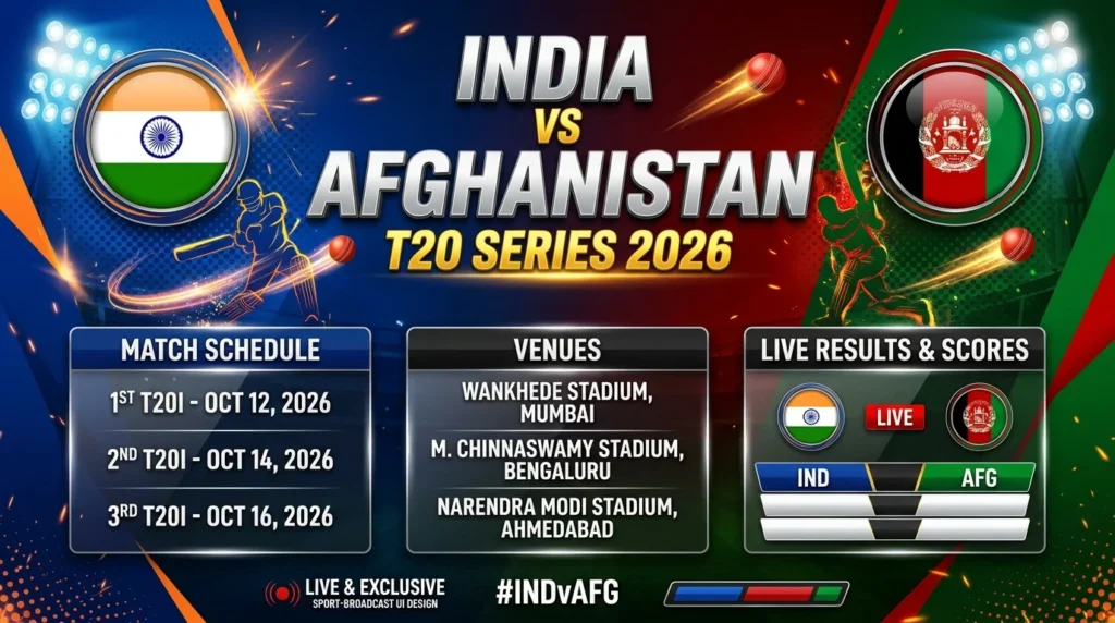 India vs Afghanistan T20 Series 2026