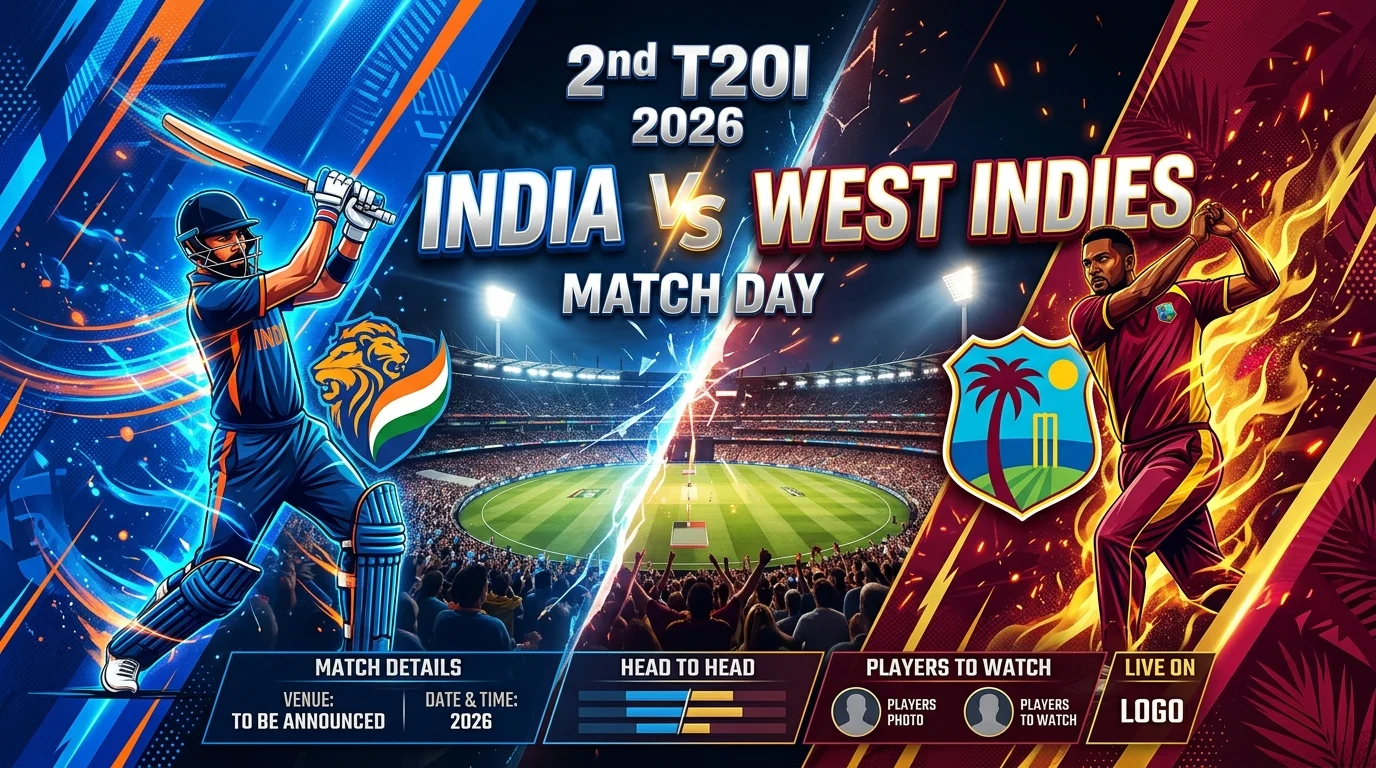 India vs West Indies 2nd T20I 2026