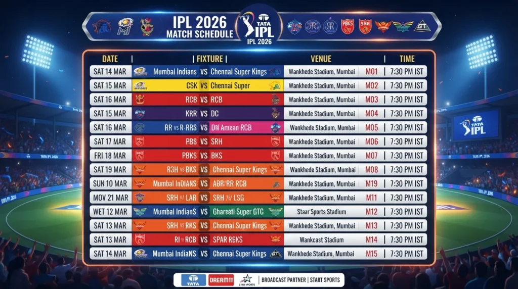 ipl 2026 match schedule